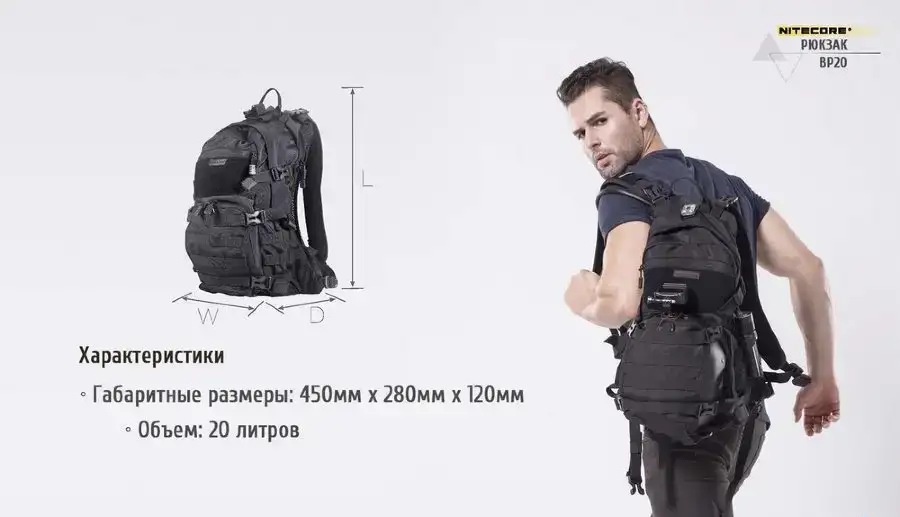 ТАКТИЧЕСКИЙ РЮКЗАК NITECORE BP20, фотография 11