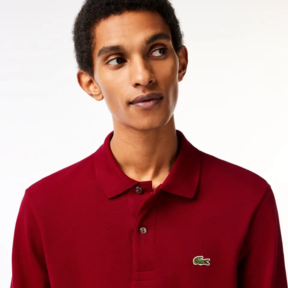 Мужское поло lacoste l.12.21 classic fit с длинным рукавом, фотография 5