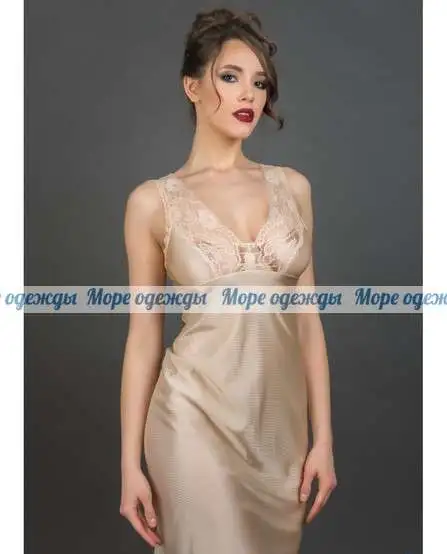 Комбинация шелковая под платье телесного цвета, фотография 1