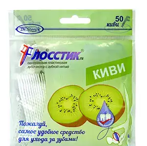 Зубочистка с нитью «флосстик» киви 50 шт., фотография 1