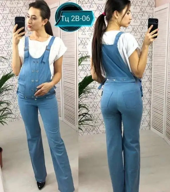 Джинсовый комбинезон для беременных, фотография 1