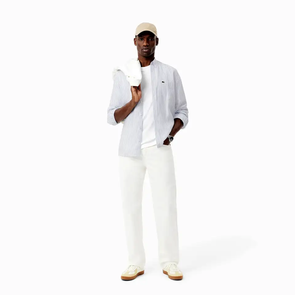 Мужская льняная рубашка lacoste в полоску, фотография 4