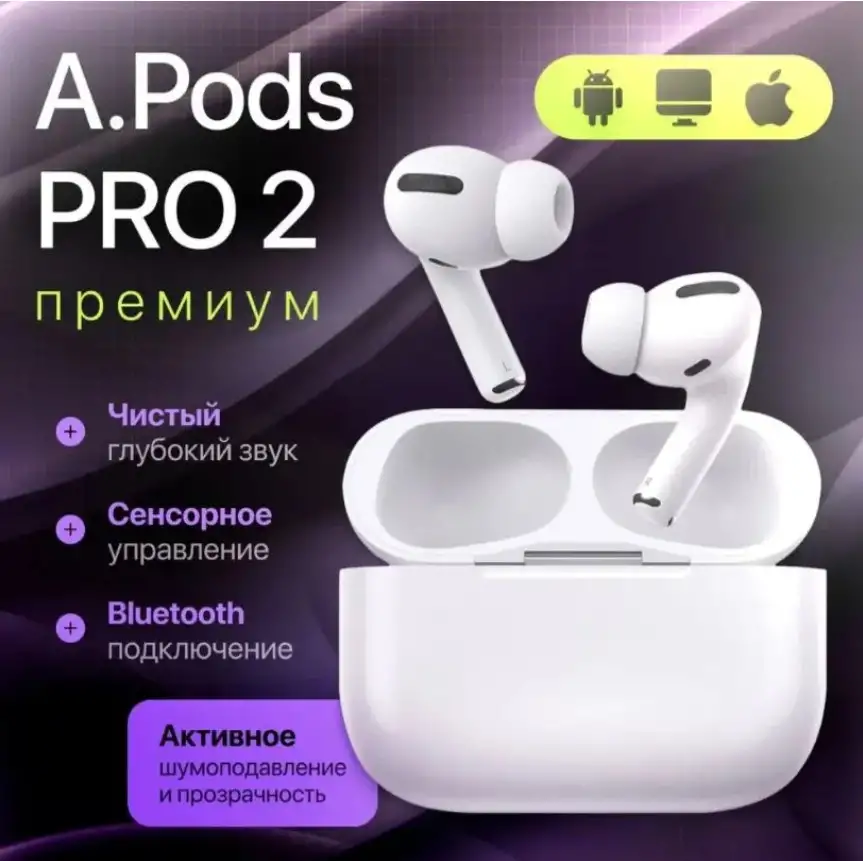 Наушники беспроводные Air Pods Pro 2 Premium с шумоподавлением, фотография 5