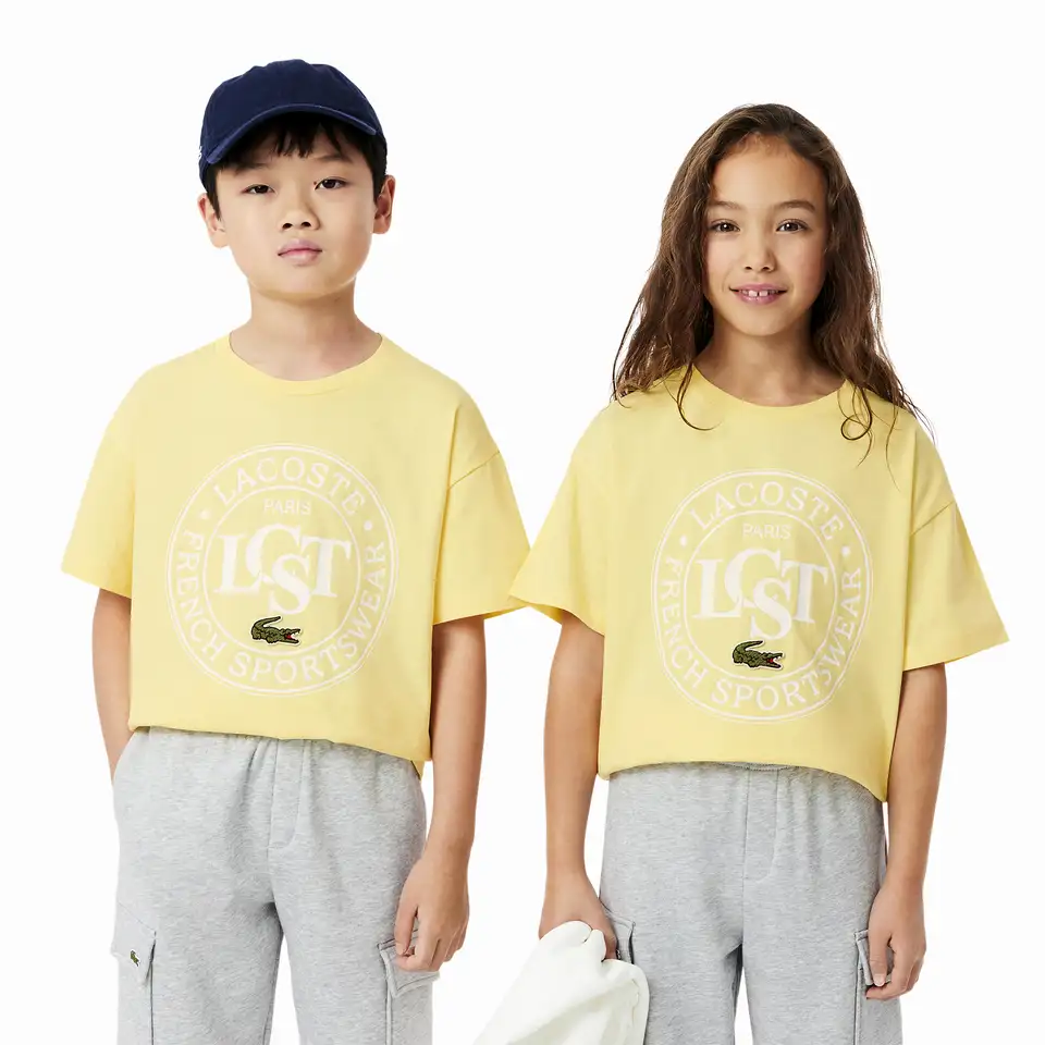 Детская футболка lacoste из хлопка с принтом, фотография 1