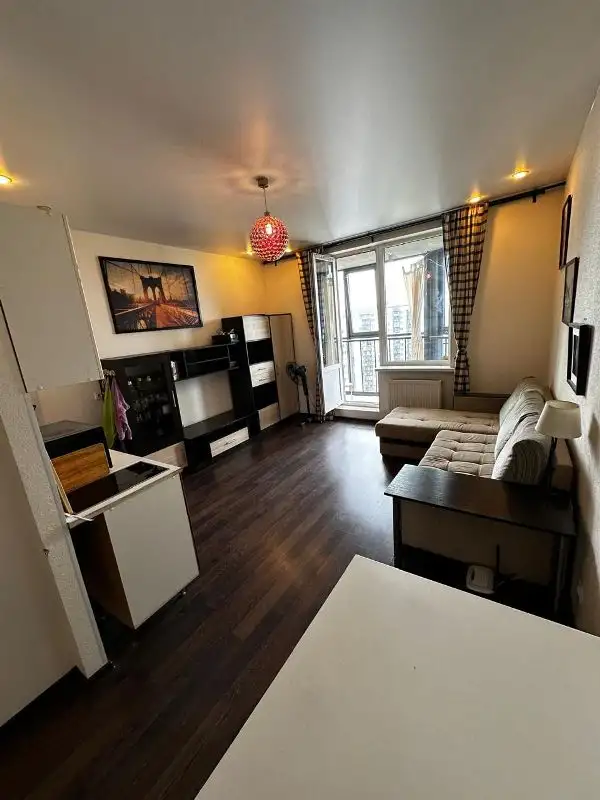 Продажа студии 26.5м с мебелью и техникой, Русановская ул 15к1, 26,50 м², 23 эт., Ломоносовская м.,, Русановская ул 15к1, фотография 1
