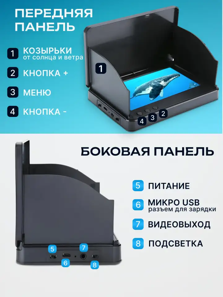 Подводная камера для рыбалки с подсветкой, фотография 3