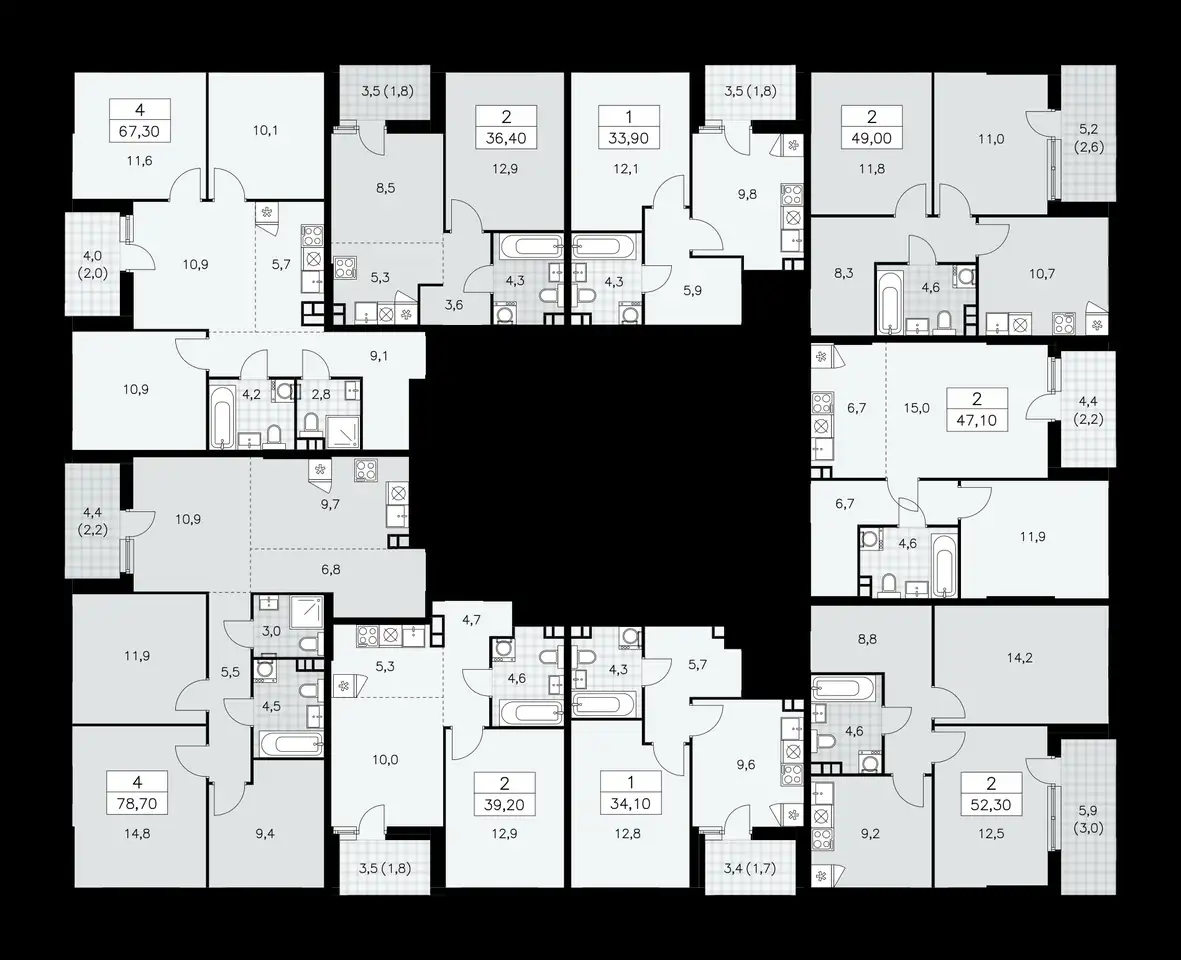 4-х комнатная квартира, 67,30 м², 3 эт., ЖК Бунинские Кварталы, фотография 1