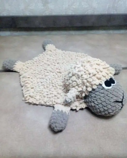 Вязанный детский коврик Барашек, ручная работа, handmade, фотография 1