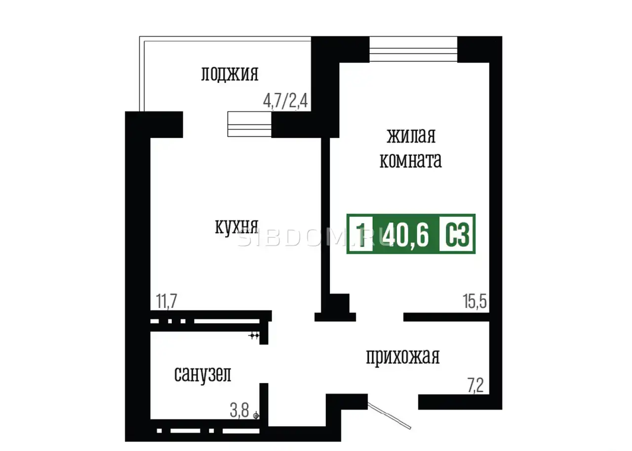 Продам 1-но комнатная, Свердловская 6 к, 3 эт., Свердловский, Свердловская 6 к, фотография 3
