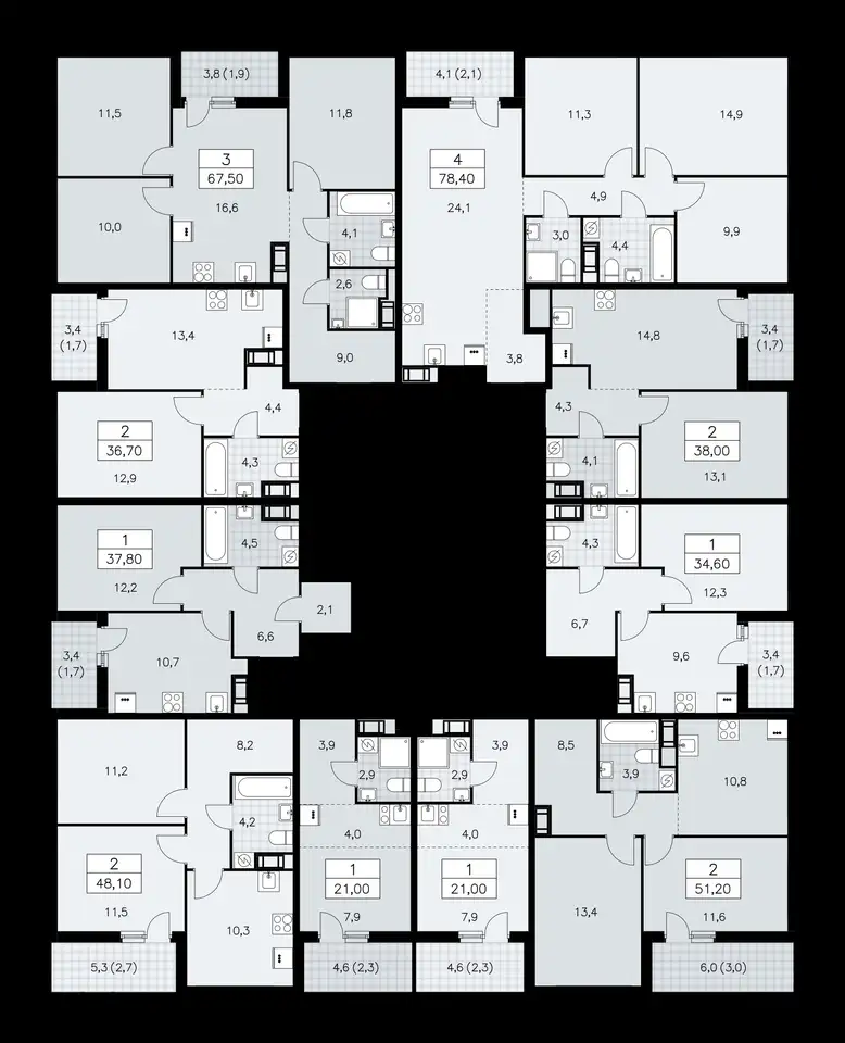 2-х комнатная квартира, 51,20 м², 5 эт., ЖК А101 Лаголово, фотография 1