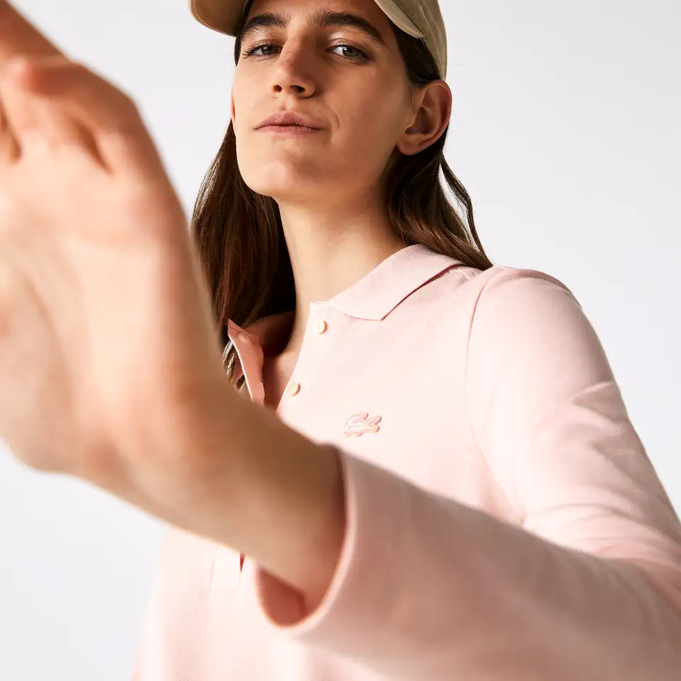 Женское поло lacoste slim fit из эластичного хлопка, фотография 4