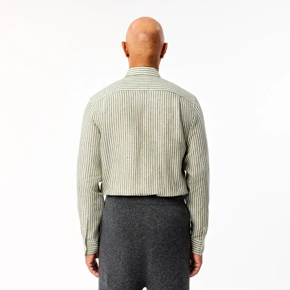 Мужская льняная рубашка lacoste в полоску, фотография 2