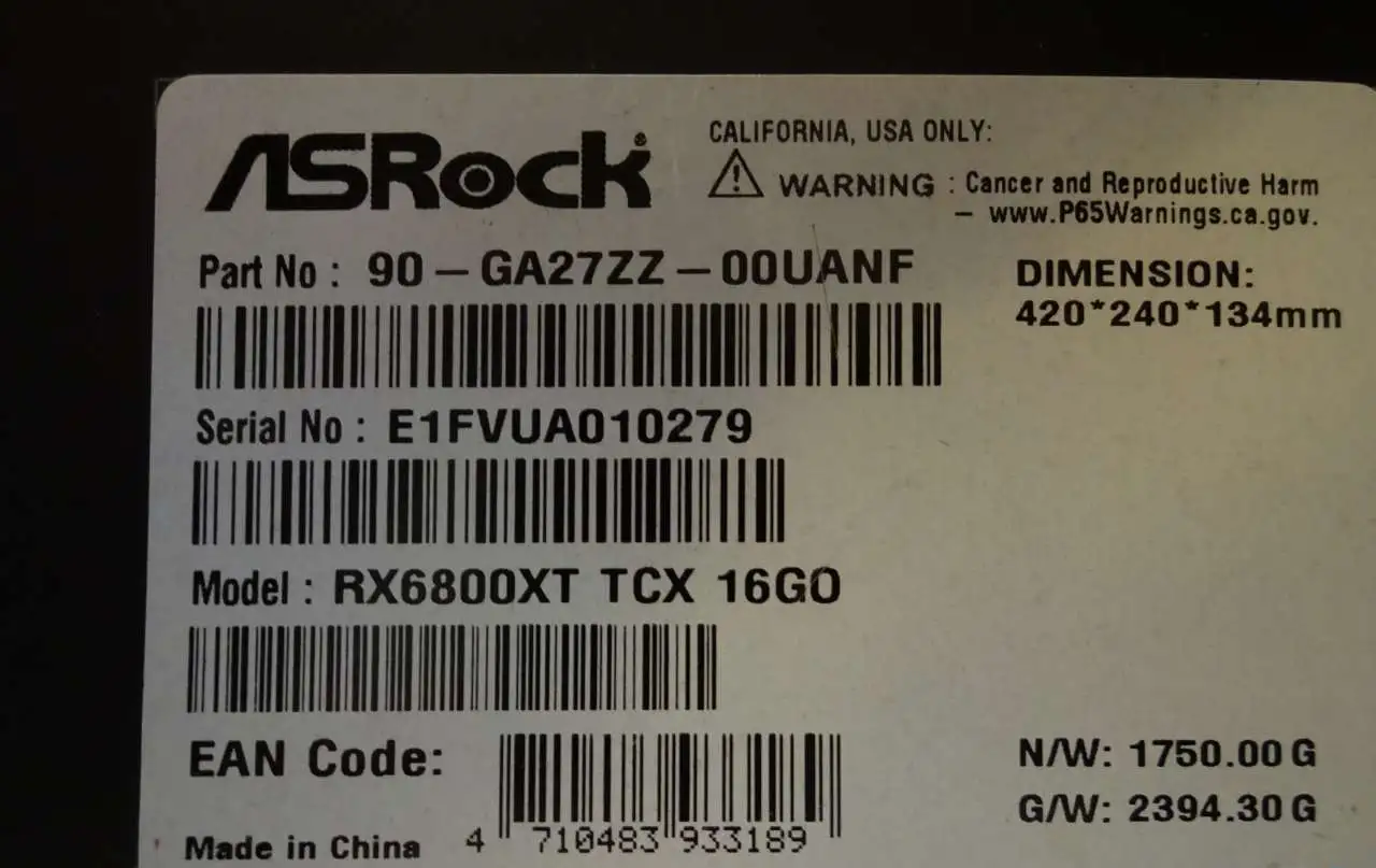 Видеокарта RX 6800 XT ASRock Taichi 16 Gb, фотография 6