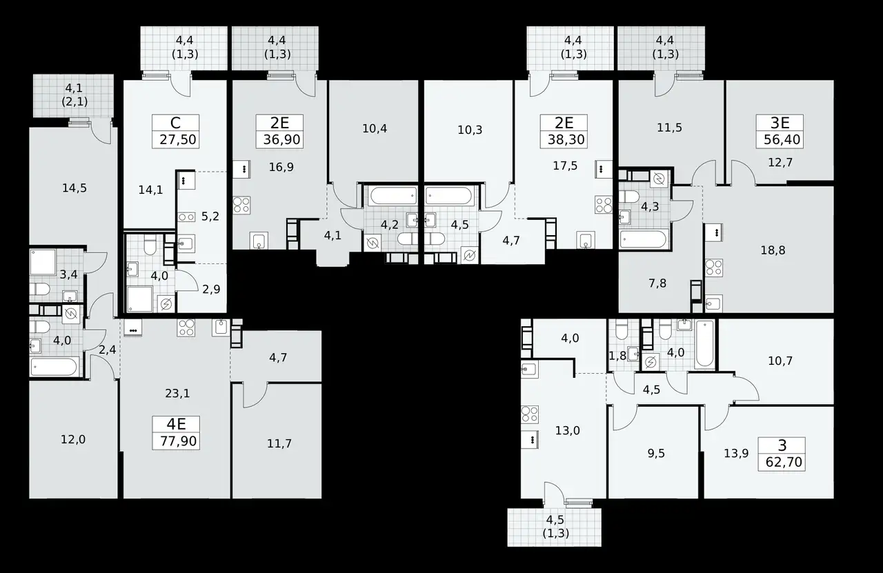 2-х комнатная квартира, 56,40 м², 10 эт., ЖК А101 Лаголово, фотография 2