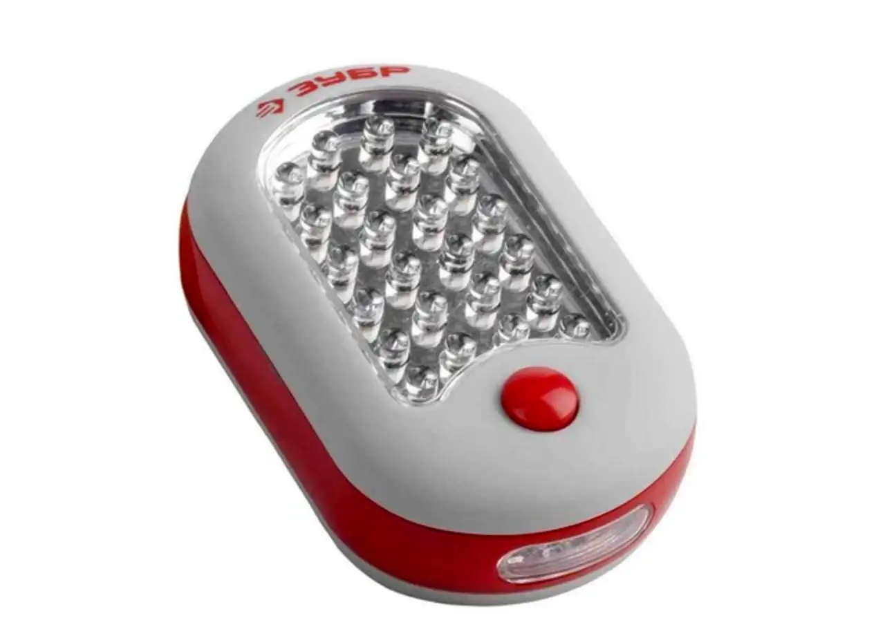 Фонарь зубр светодиодный переносной, 27 led, магнит, крючок для подвеса, фотография 1