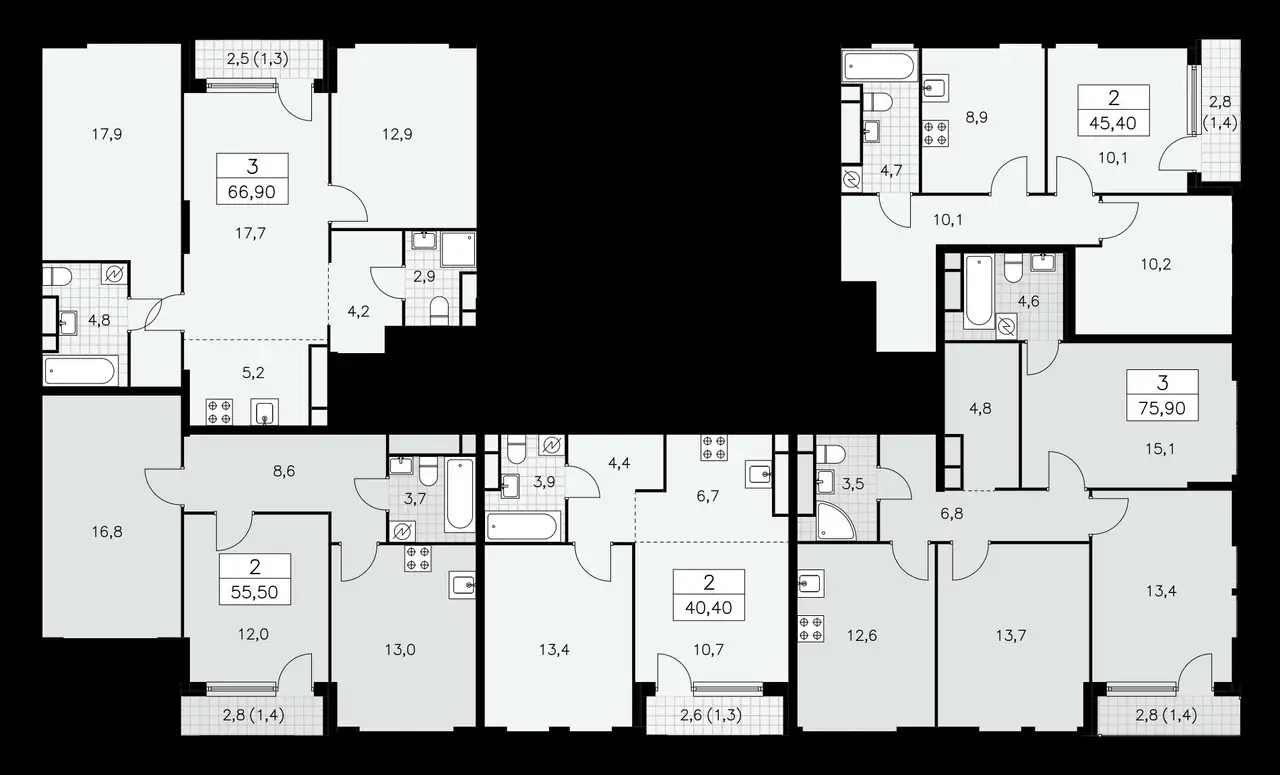 2-х комнатная квартира, 45,40 м², 21 эт., ЖК Южные сады, фотография 3