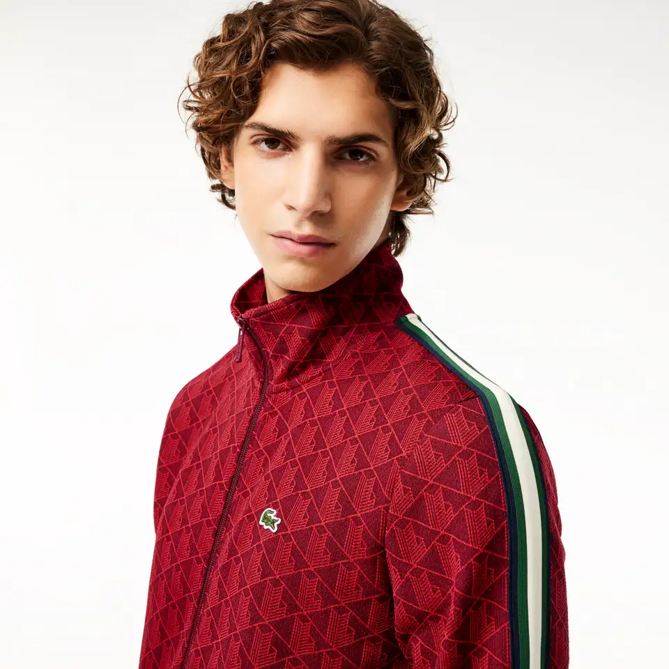 Мужская жаккардовая толстовка lacoste paris с монограммой, фотография 3