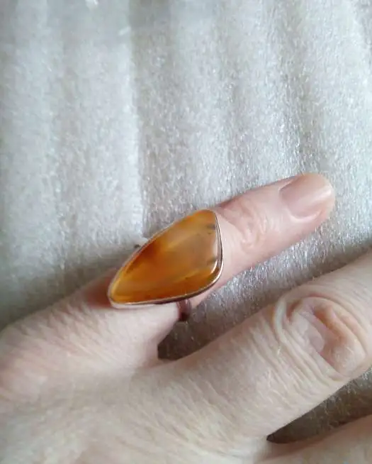 Элегантный комплект ( серьги кольцо ) СЕРДОЛИК, серебро 925, фотография 3