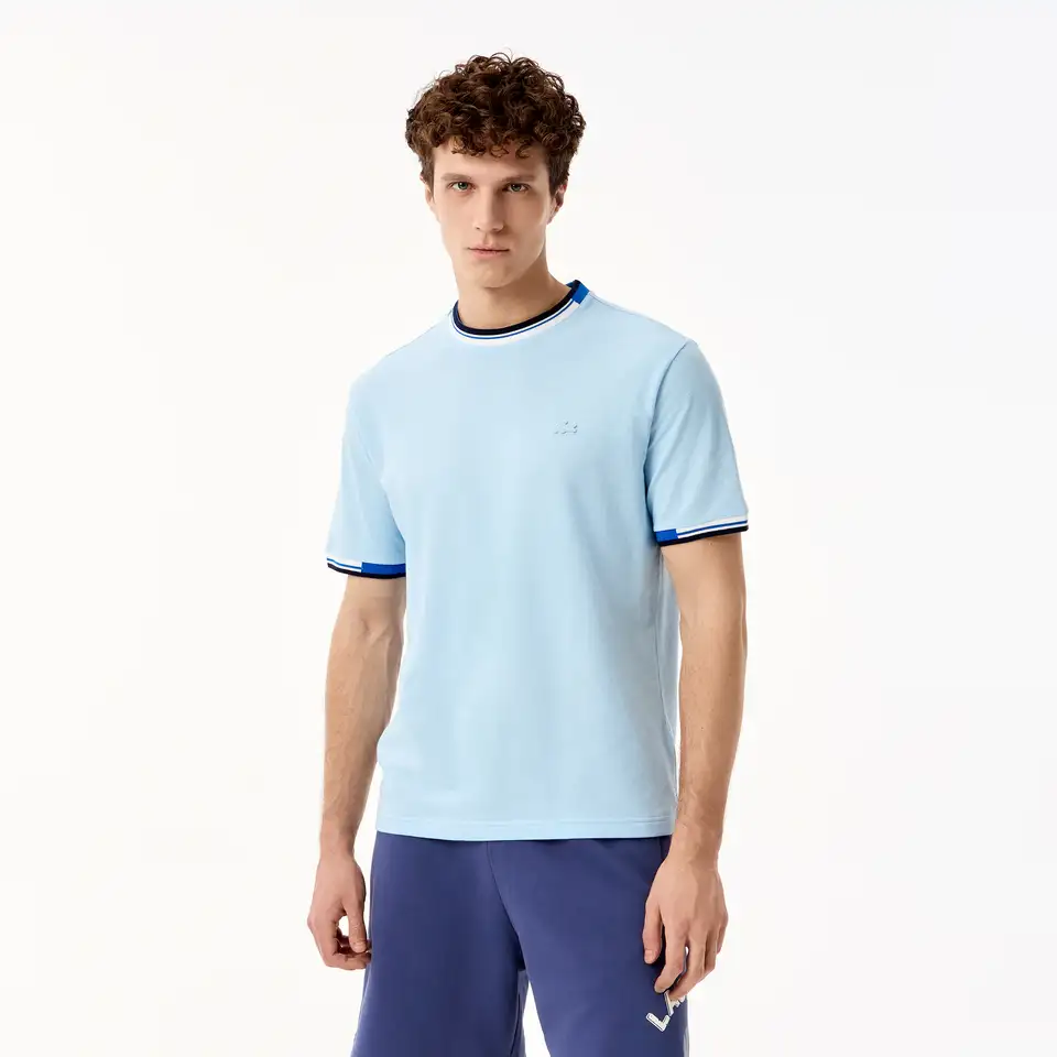 Мужская хлопковая футболка lacoste с принтом, фотография 1