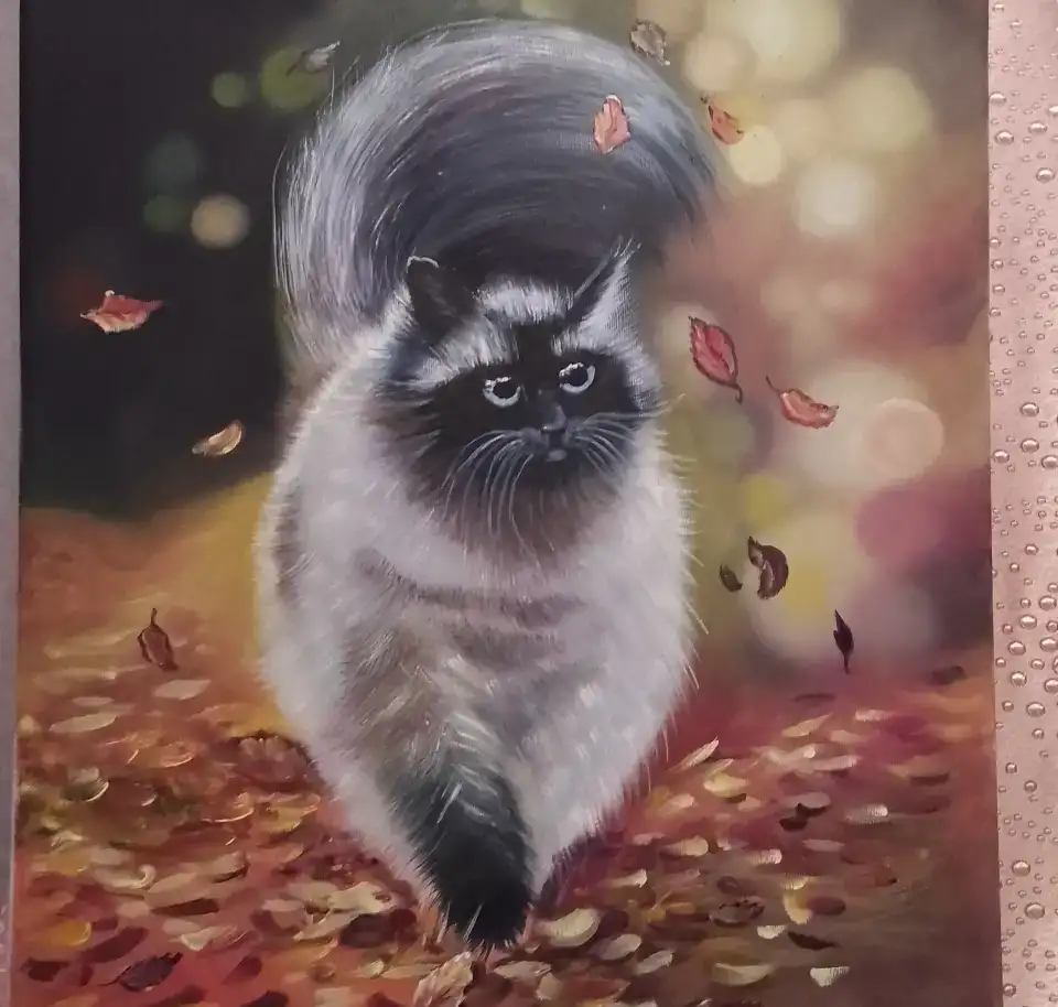 Картина Кот и осень, животные, фотография 1