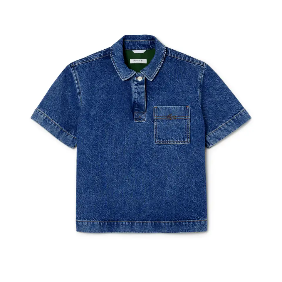 Женская рубашка-поло lacoste loose fit из огранического хлопка, фотография 5