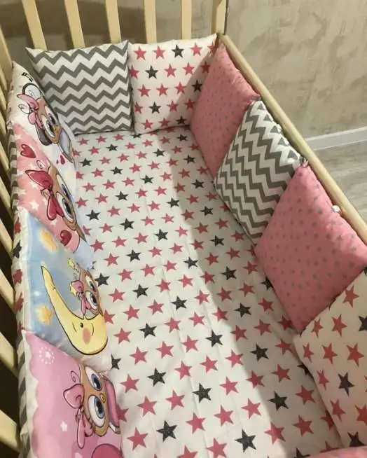 Новый бортики в кроватку, подушки, фотография 6