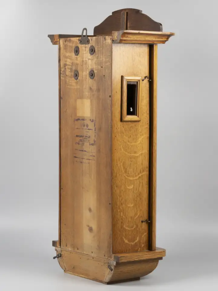 Старинные настенные часы Westminster glockenspiel в деревянном корпусе в стиле Модерн. 1900-е гг., фотография 6