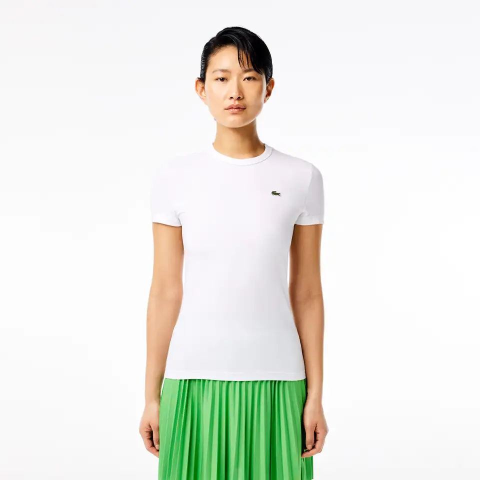 Женская хлопковая футболка lacoste relaxed fit, фотография 1