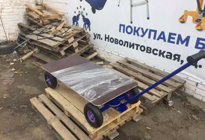 Тележка платформенная с поворотной осью ТПО О 600х1200, облегченная, фотография 2