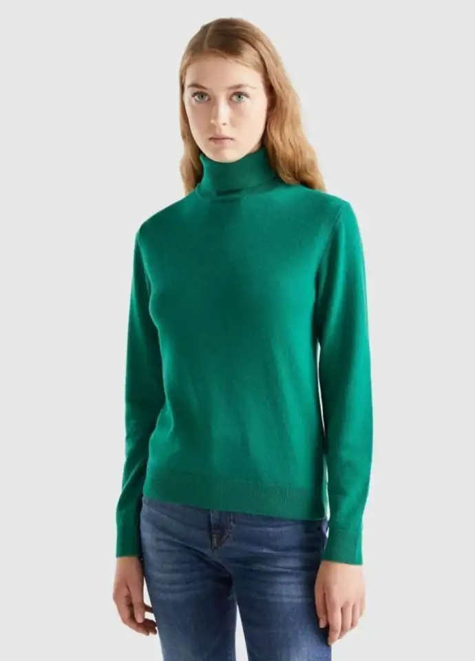 Водолазка изумрудного цвета Benetton, фотография 2