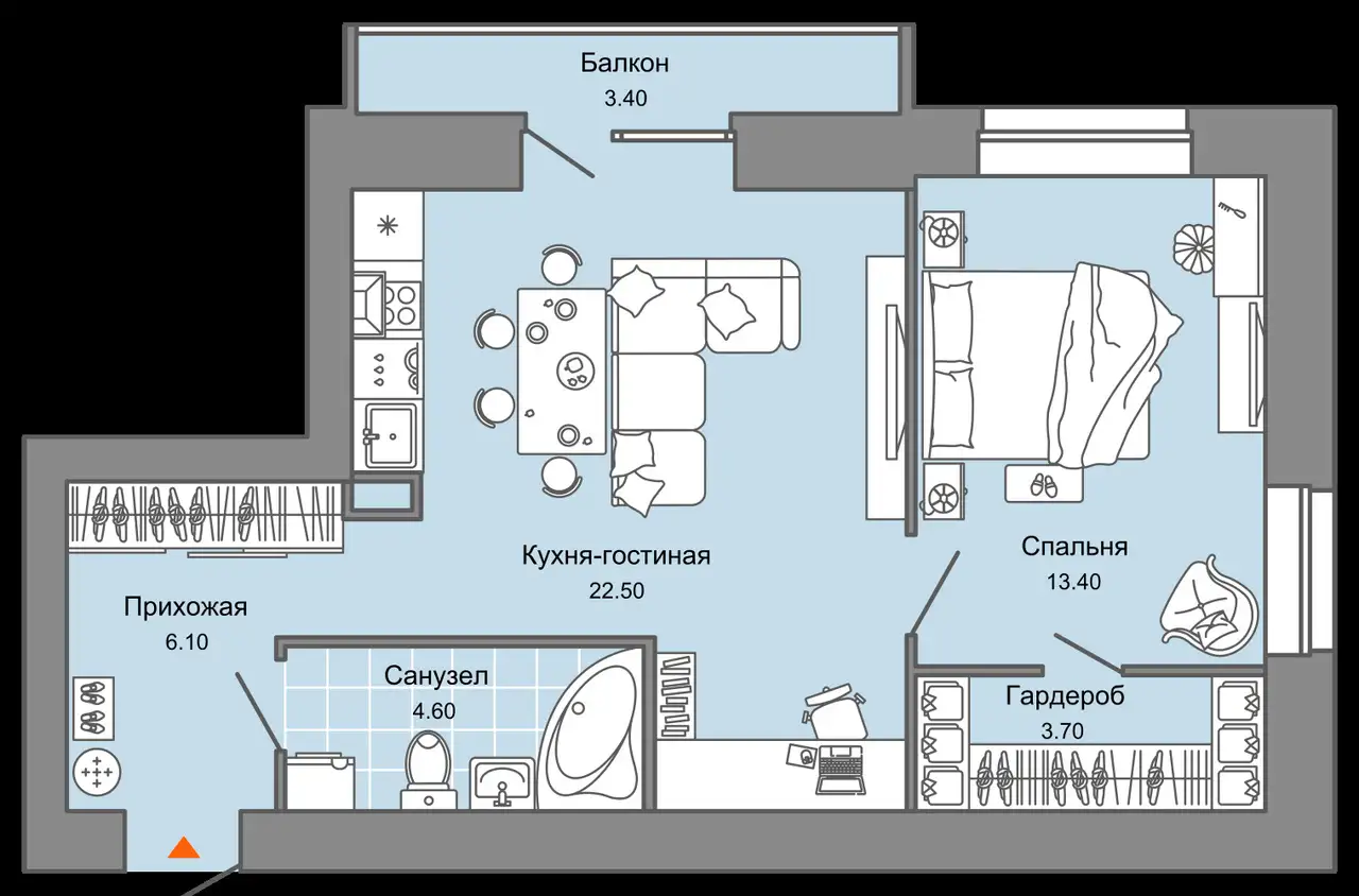 Квартира, 51,00 м², 3 эт., Ул. дзержинского, фотография 1