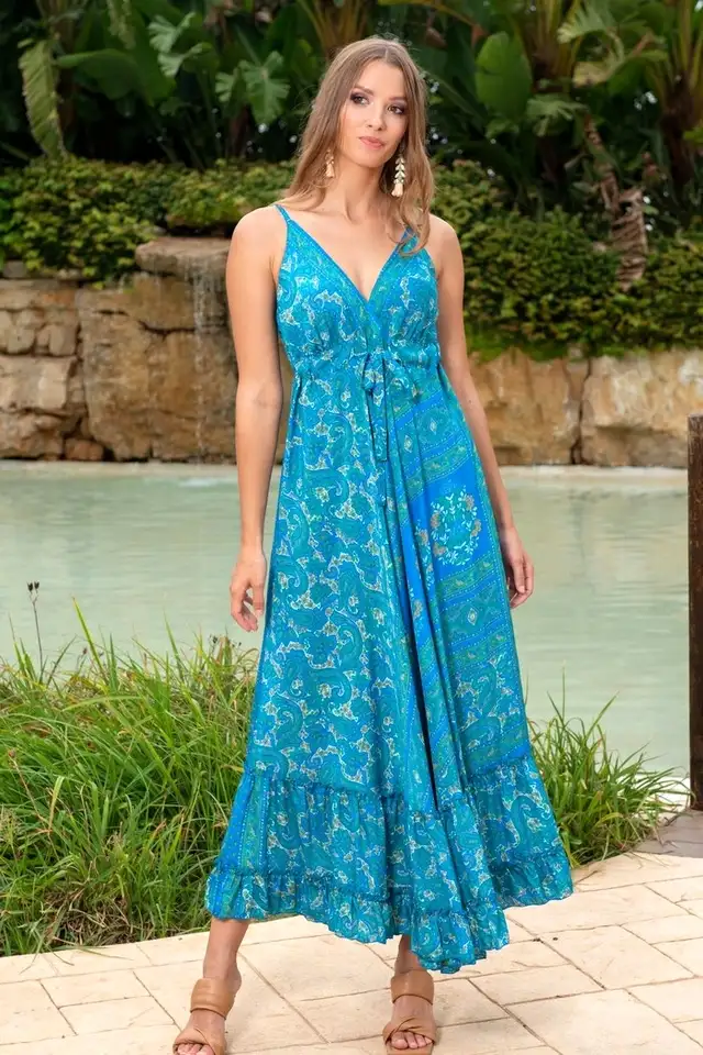 Шелковый сарафан anastasea 22a-437/2s free size (44-48), фотография 1