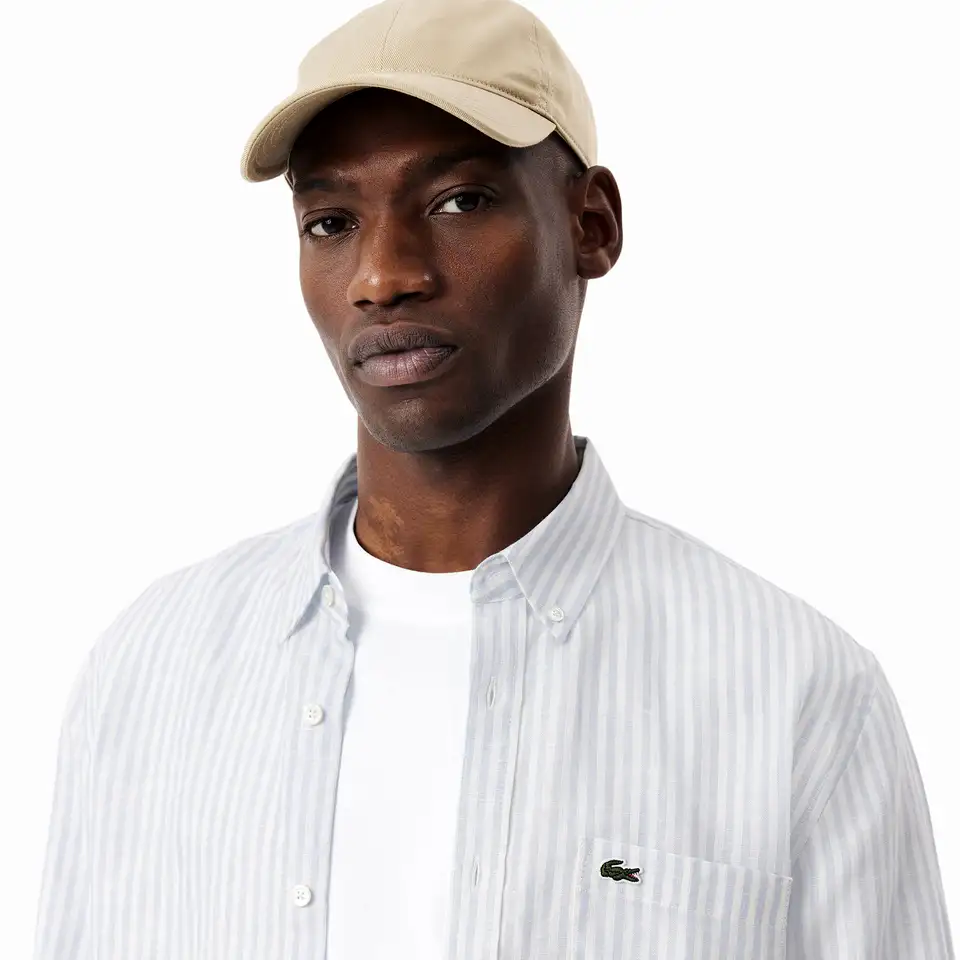 Мужская льняная рубашка lacoste в полоску, фотография 3