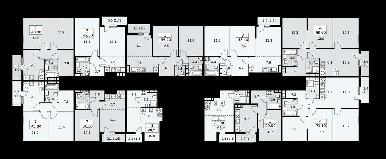 3-х комнатная квартира, 71,10 м², 6 эт., ЖК Скандинавия, фотография 1