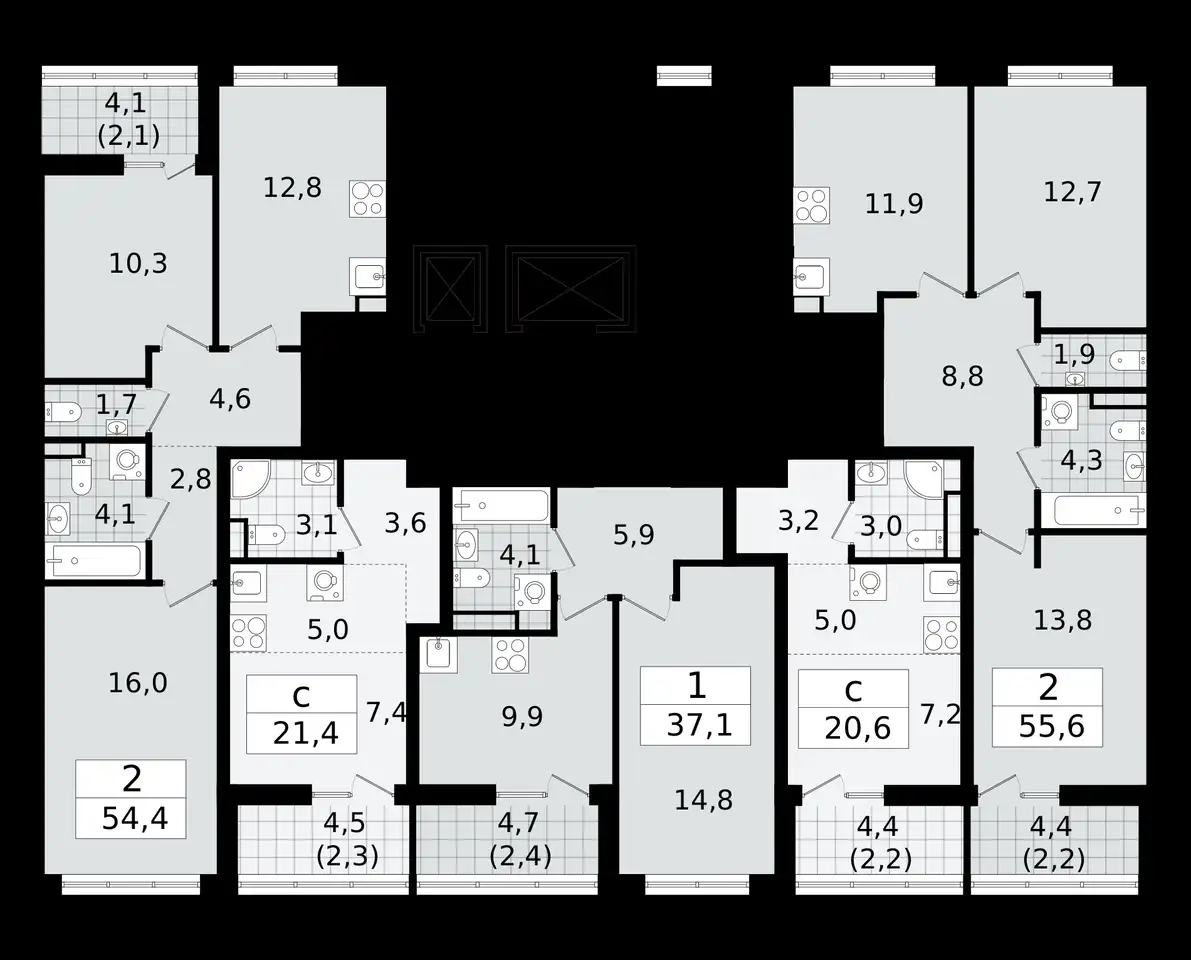 1-но комнатная квартира, 37,10 м², 5 эт., ЖК А101 Всеволожск, фотография 2
