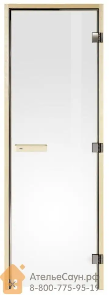 Дверь для сауны tylo dgl 9x20 (прозрачная, осина, арт. 91031906), фотография 3