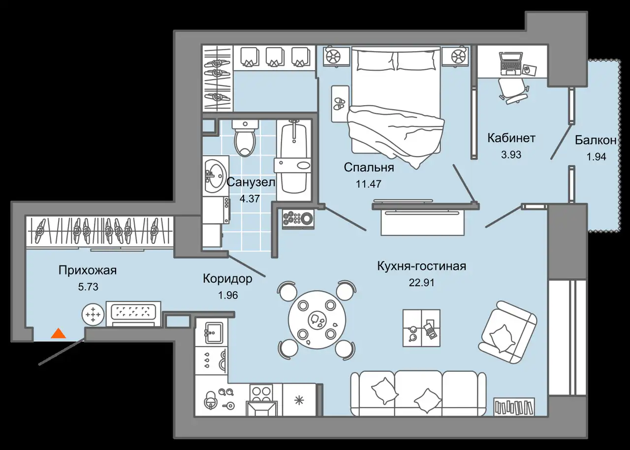 Квартира, 51,00 м², 6 эт., Ул. удельная, 1/1, фотография 1
