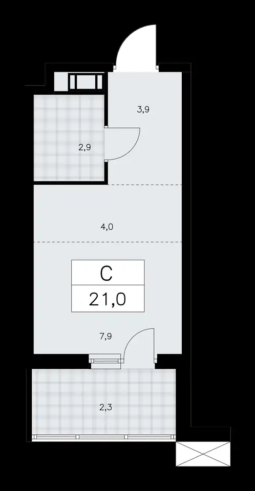 1-но комнатная квартира, 21,00 м², 6 эт., ЖК А101 Лаголово, фотография 1