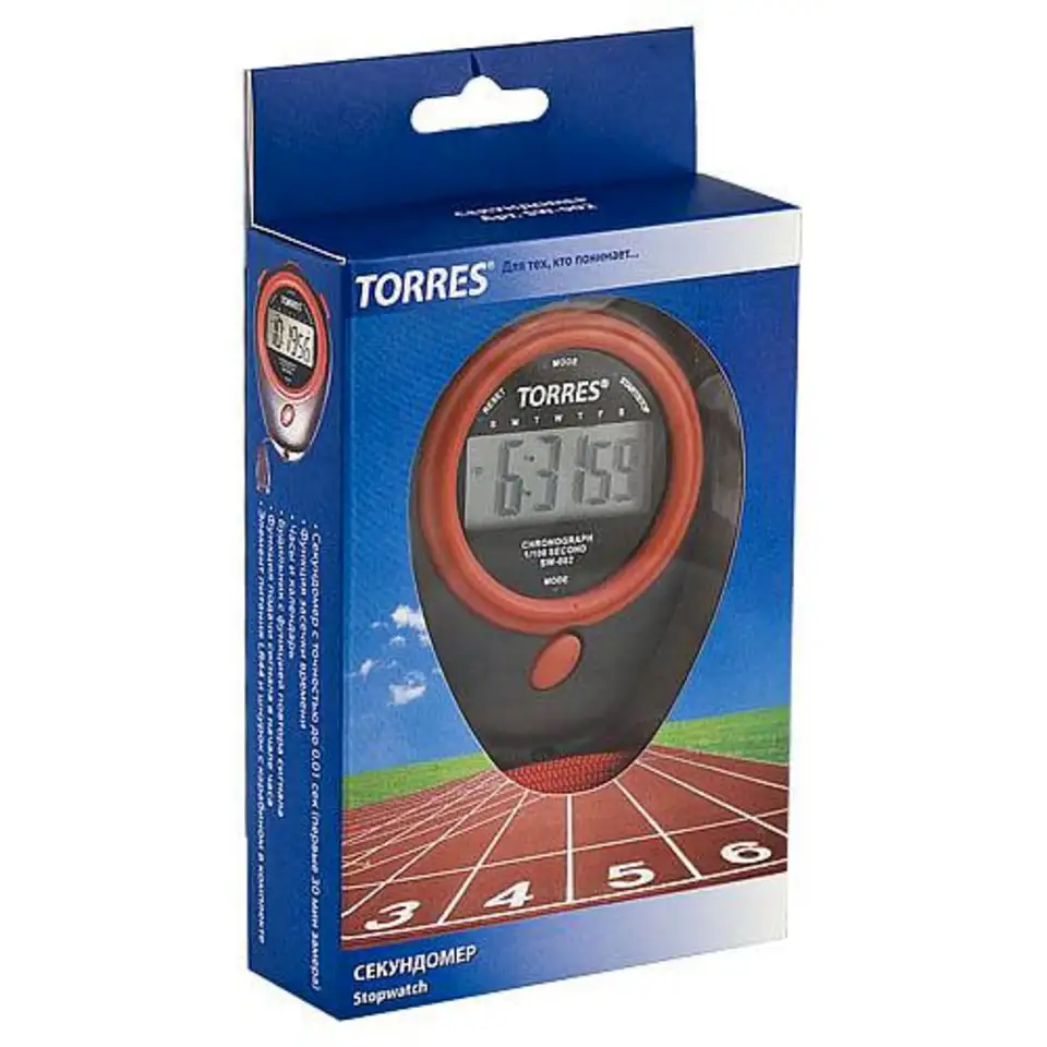Секундомер torres stopwatch sw-002, черно-красный, фотография 2