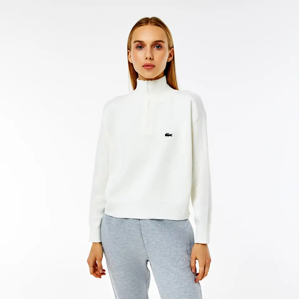 Женский свитер lacoste relaxed fit на молнии, фотография 1