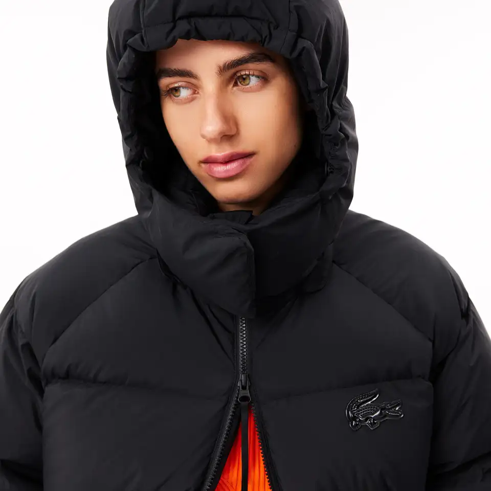 Женский длинный пуховик lacoste с капюшоном, фотография 3