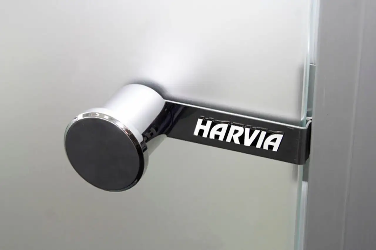 Дверь для сауны harvia 9х21 (стеклянная, сатин, коробка осина), d92105h, фотография 2