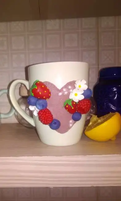 Кружки с декором из полимерной глины, фотография 4