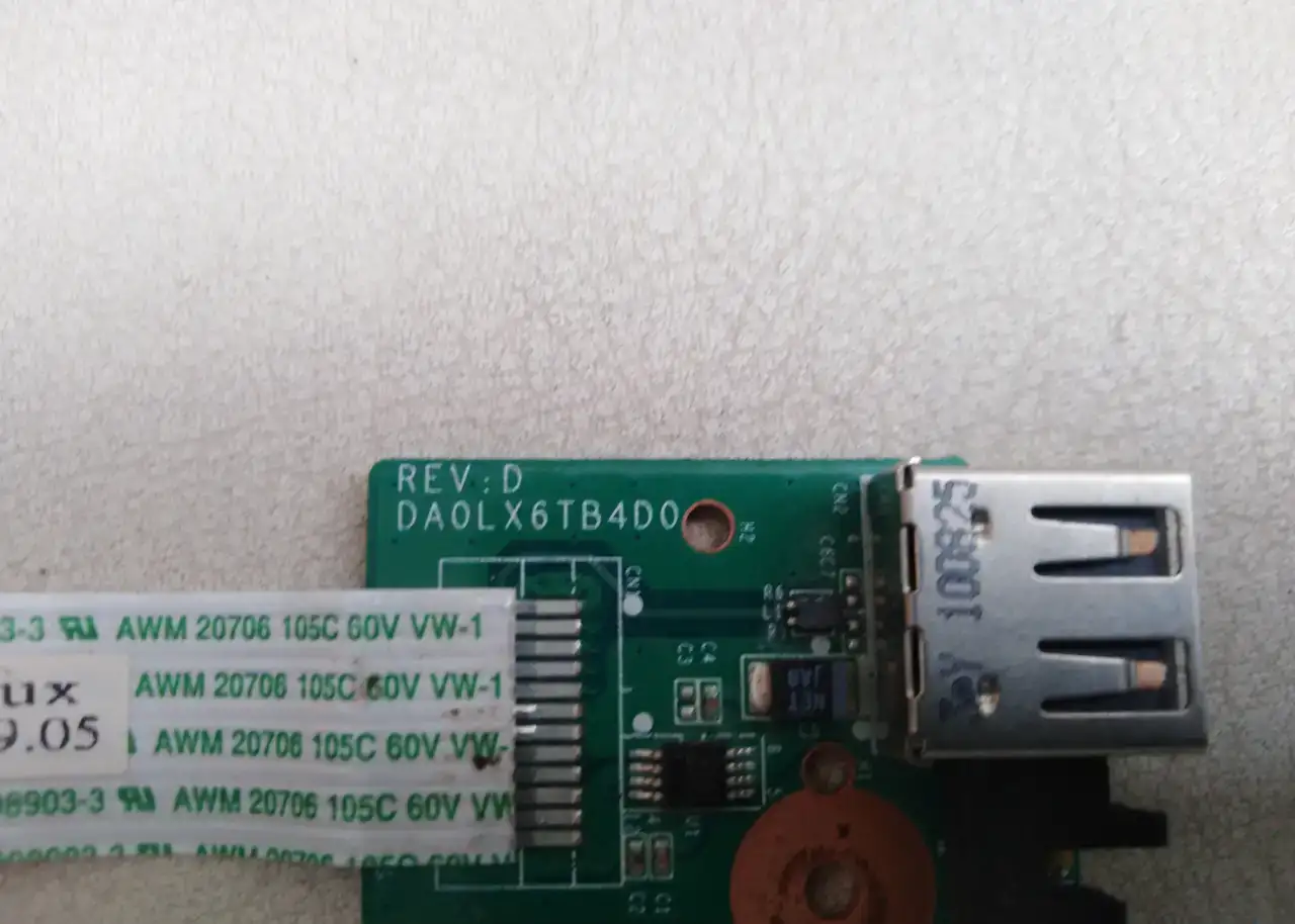 Pavilion dv6-3000 разъем плата usb  DA0LX6TB4D0 REV:D, фотография 2