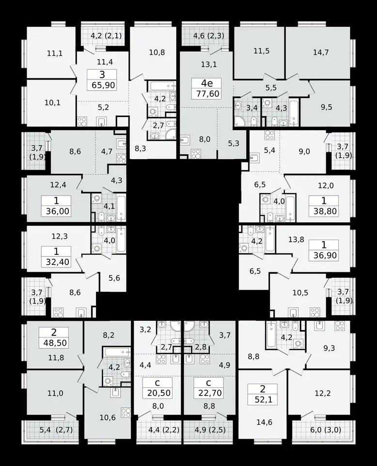 1-но комнатная квартира, 36,90 м², 9 эт., ЖК А101 Всеволожск, фотография 2