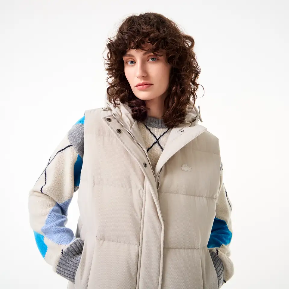 Женский утеплённый жилет lacoste с вельветом, фотография 3