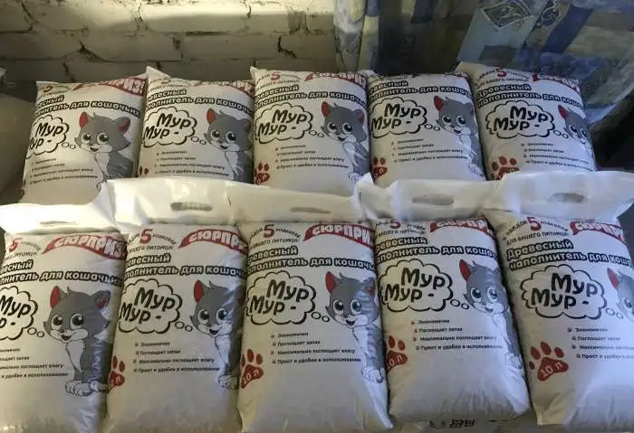 Древесный наполнитель для кошачьих туалетов  «Мур-Мур», фотография 4