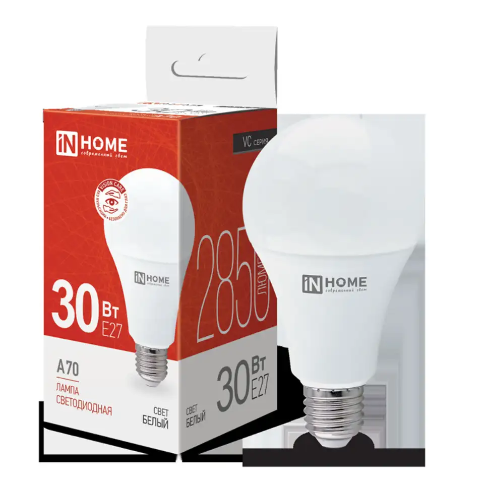 Лампа светодиодная led-a70-vc 30вт e27 2850лм 150-275v 4000к, фотография 1