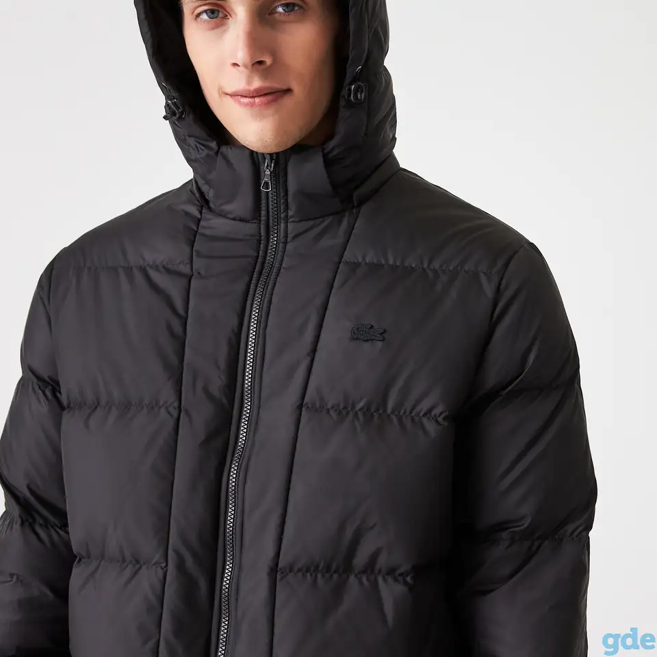 Мужская утеплённая куртка lacoste regular fit с отстёгивающимся капюшоном, фотография 3