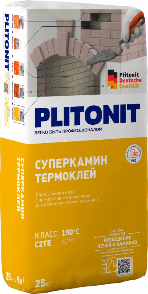 Плиточный клей PLITONIT СуперКамин ТермоКлей 25 кг, фотография 1